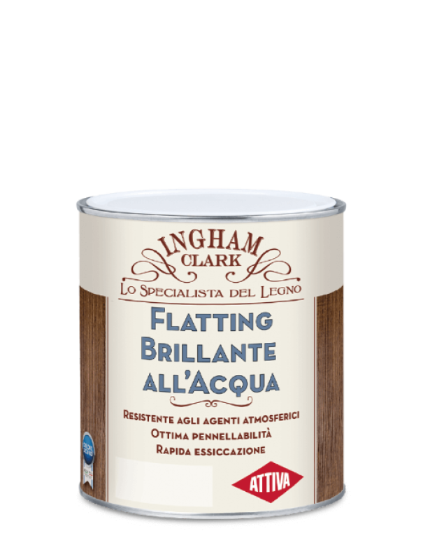 flatting brillante allacqua per legno attiva barattolo da 0 750 litri per interno ed esterno