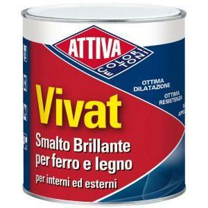 - vivat smalto lucido nero 0,750 lt smalto sintetico brillante per ferro e legno