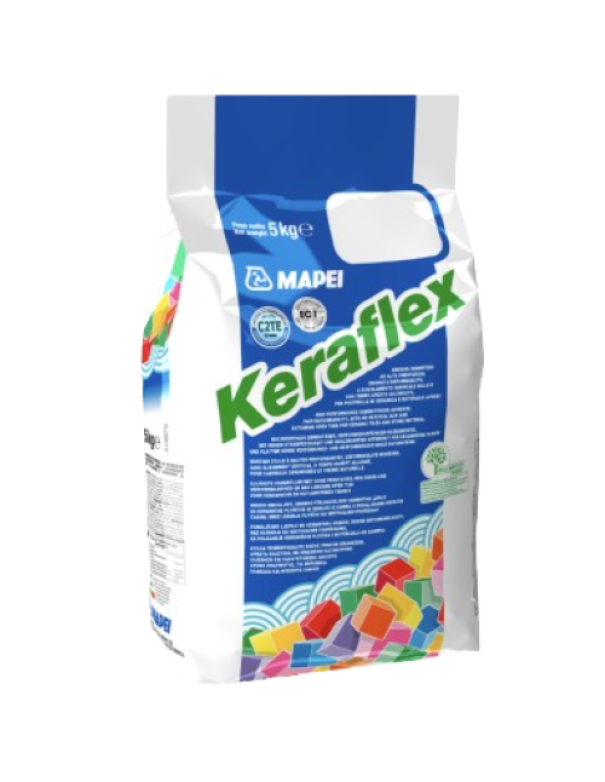 Adesivo cementizio bianco Mapei Keraflex 5 kg sacco C2TE per piastrelle e mosaico