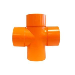Raccordo a t pvc arancio 80x80  colo acque