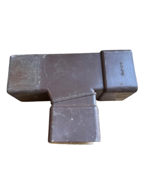 raccordo a t in pvc testa di moro per scarico acque quadrato 80x80 mm