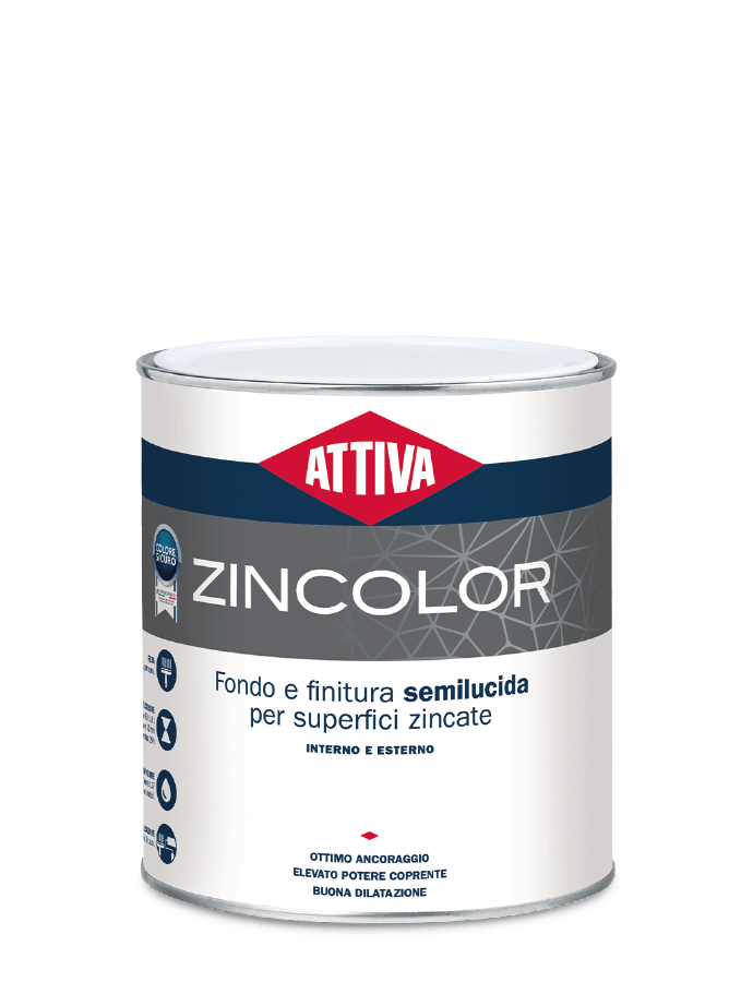 attiva attiva - zincolor fondo e finitura semilucida per zincato nero 323 lt 2,5 - foto 1