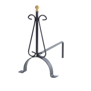 Alare in ferro mini  supporto robusto per caminetto 35 cm