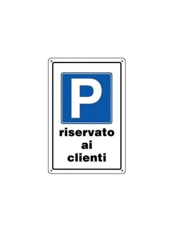targa segnaletica parcheggio riservato ai clienti 20x30 cm viridex