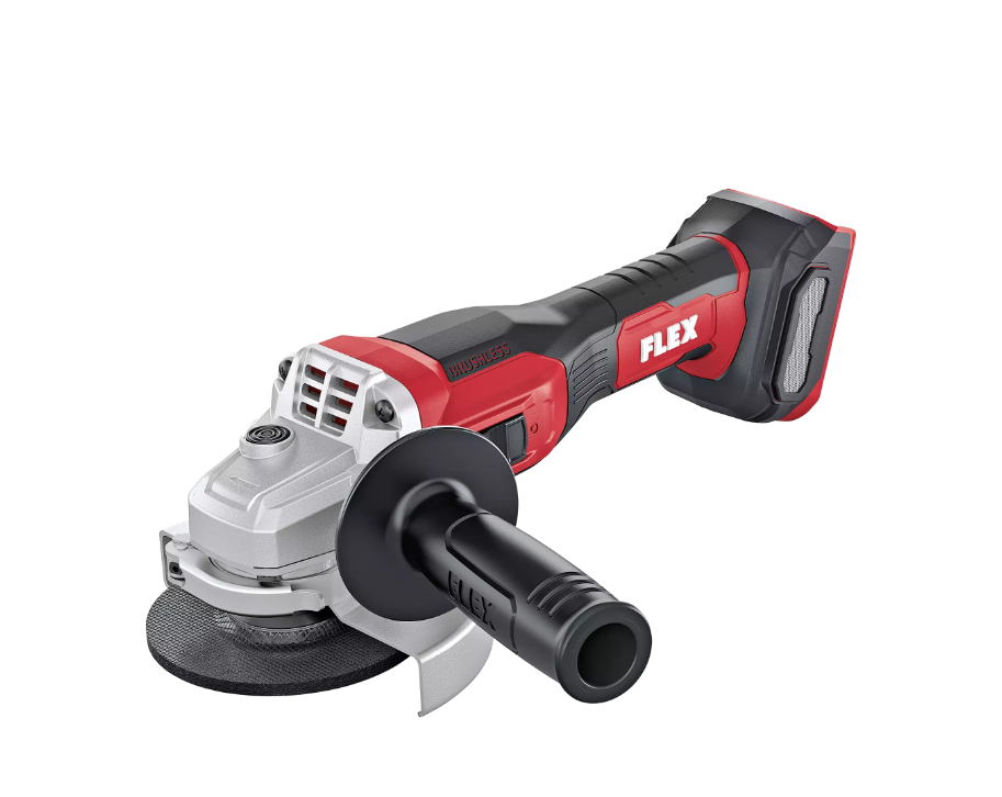 smerigliatrice angolare a batteria flex italia 125 mm brushless in kit 18v 5ah vista frontale