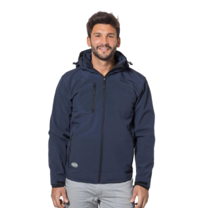 Giacca softshell antipioggia uomo taglia m blu  cappuccio