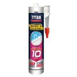 Sigillante acrilico antimuffa rapido  tytan prof bagni e cucine bianco 300 ml