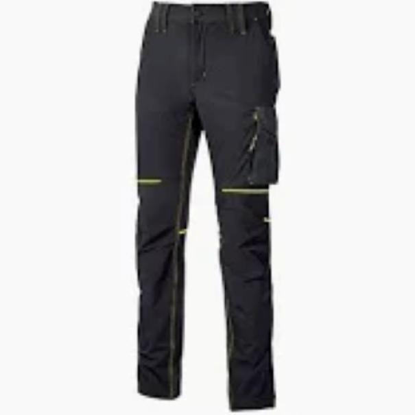 pantalone da lavoro tecnico U Group Upower Atom Black Carbon taglia XXL nero per edilizia e industria