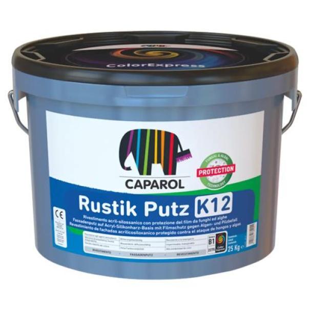 Secchio rivestimento acrilsilossanico Caparol Rustikputz per esterni con protezione muffe 49 kg