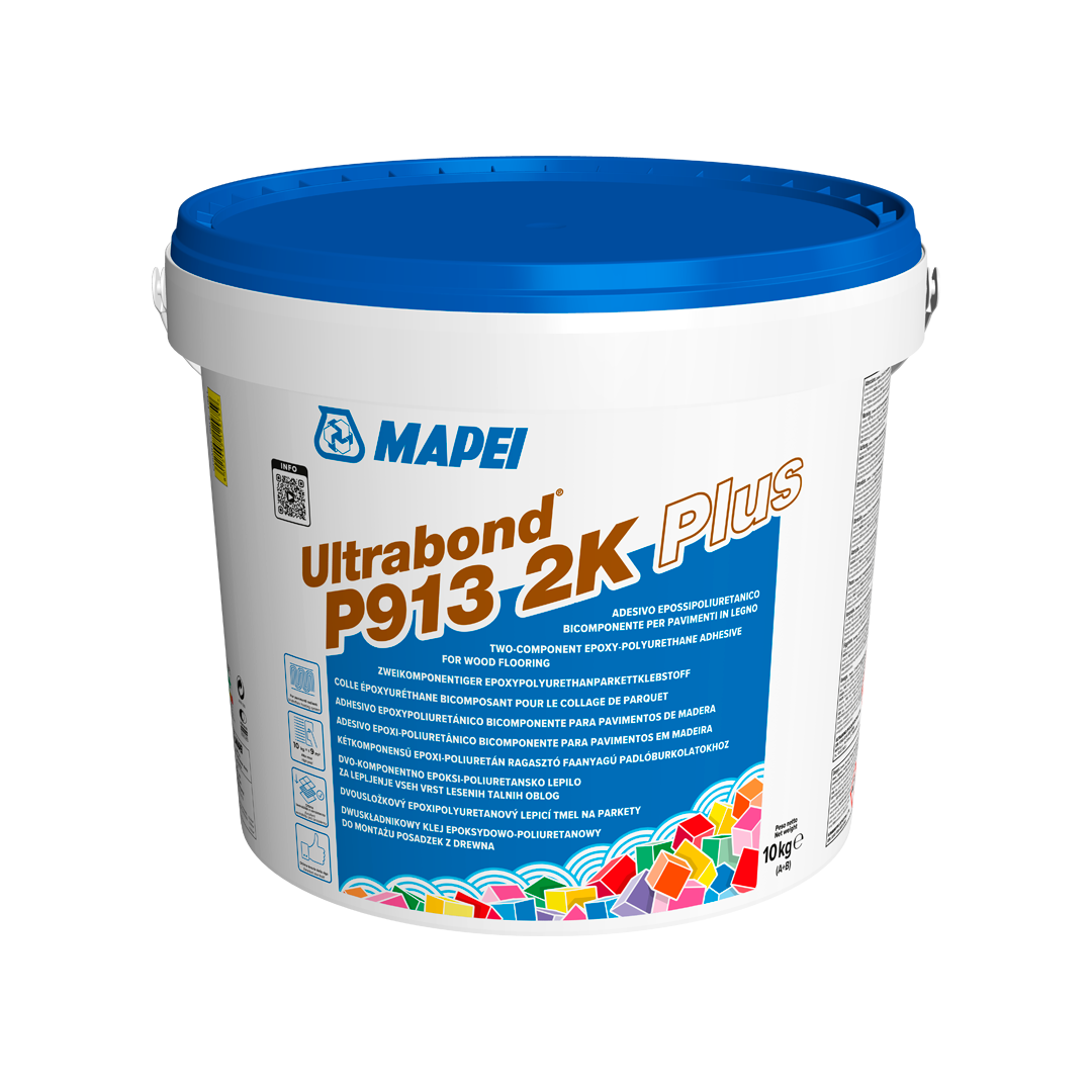 adesivo epossipoliuretanico bicomponente Mapei Ultrabond P913 2K Plus chiaro 10 kg per incollaggio parquet