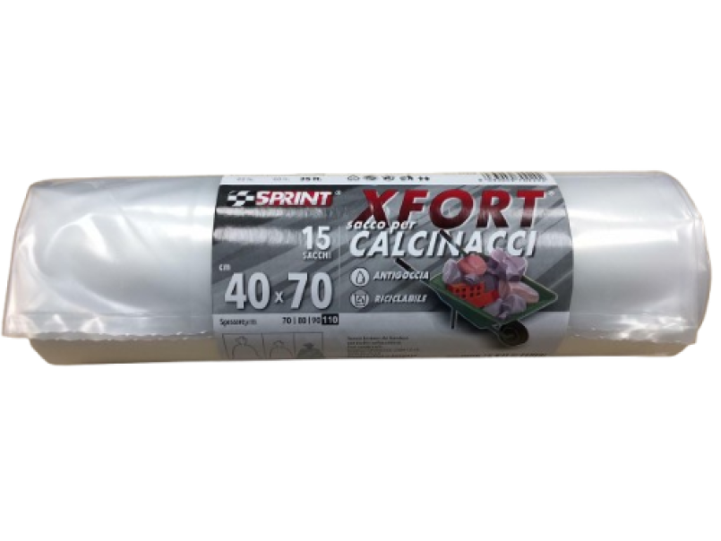 Sacco per calcinacci antigoccia Soragni 40x70 cm 35 litri rotolo confezione 15 pezzi