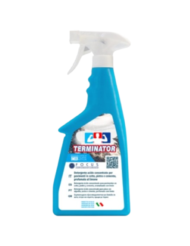 Sgrassatore acido concentrato Cir Chimica Italiana Restauri Terminator 750 ml con erogatore spray