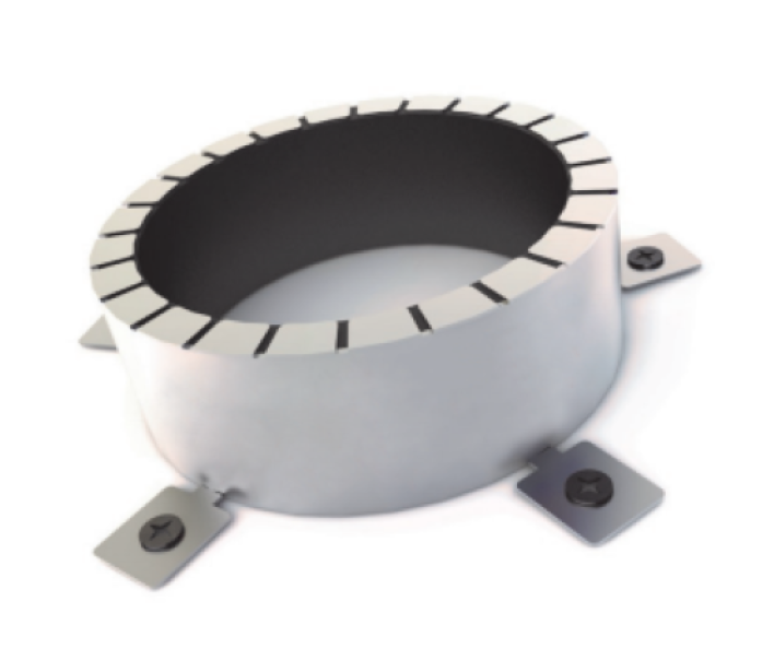 collare antifuoco in acciaio inox diametro 160 mm per attraversamenti impiantistici con strisce intumescenti Knauf