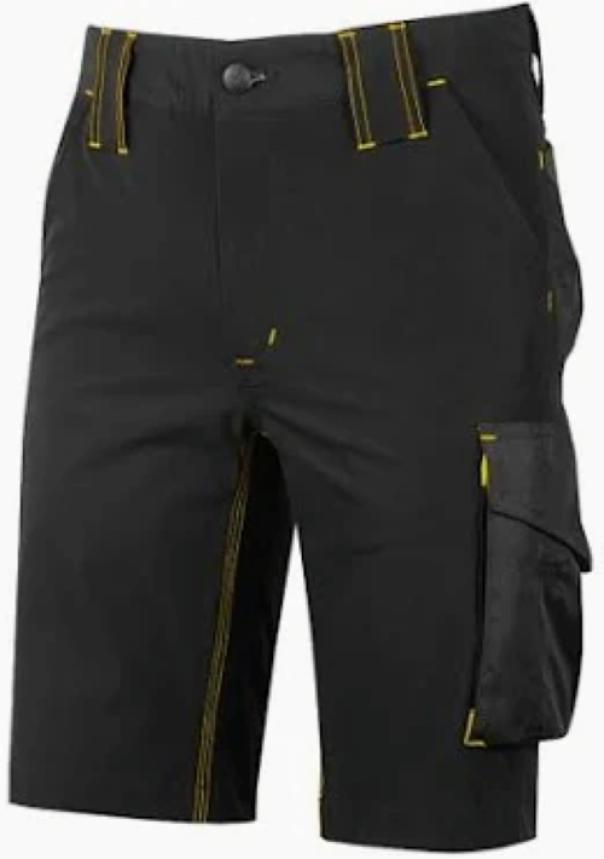 bermuda da lavoro neri con tasche laterali cuciture tecniche taglia m
