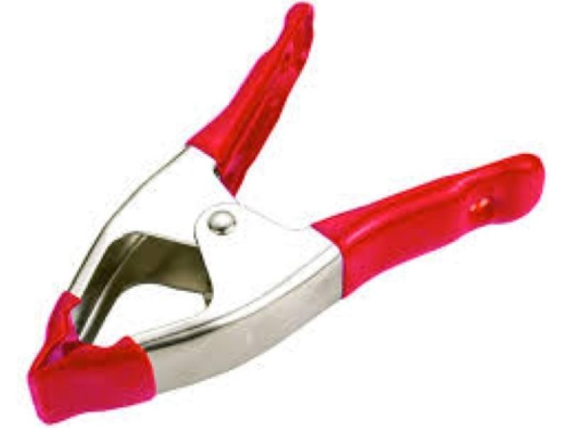 morsetto a molla in metallo con impugnatura rossa antiscivolo per fissaggio rapido