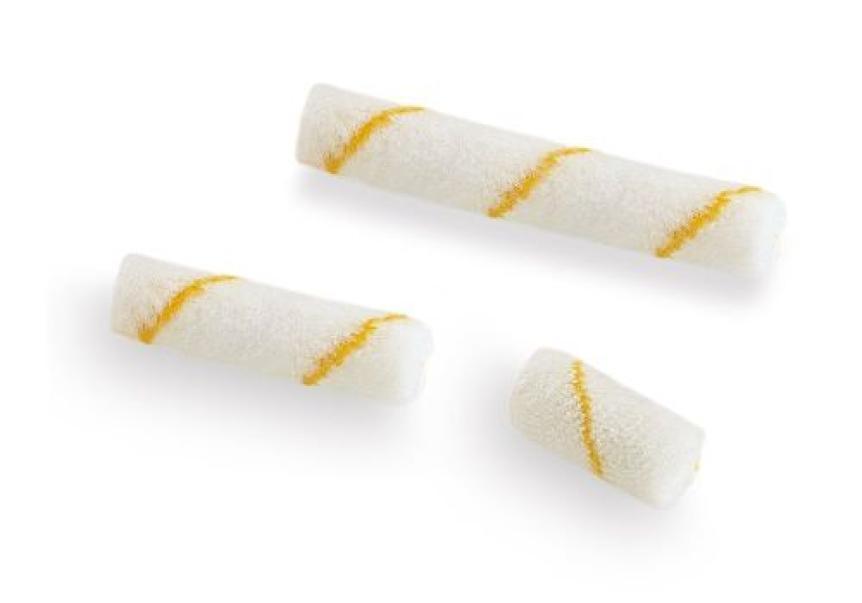 ricambio rullino in fibra bianco con strisce gialle da 10 cm per pittura bulova
