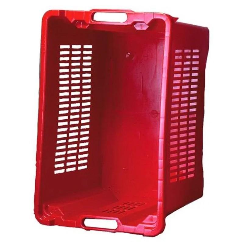 cassetta agricola impilabile ventilata in plastica rossa per raccolta ortaggi frutta e olive