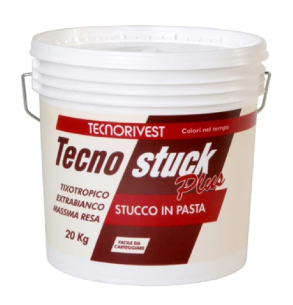 Stucco in pasta extrabianco tixotropico Tecnorivest confezione 1 kg vista frontale