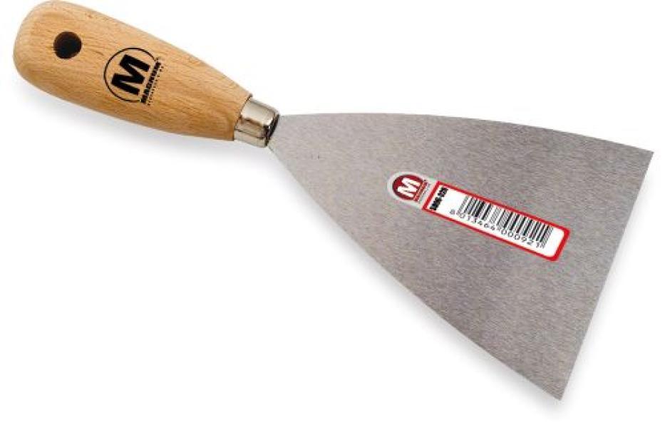 spatola professionale in acciaio con manico in legno bulova 120 mm per lavori edili e stuccatura