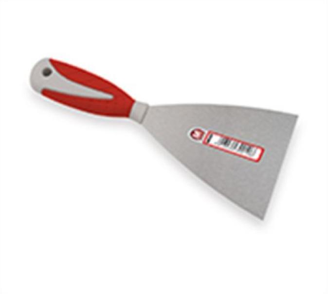 spatola acciaio inox 80 mm con manico ergonomico rosso bulova utensile professionale per edilizia