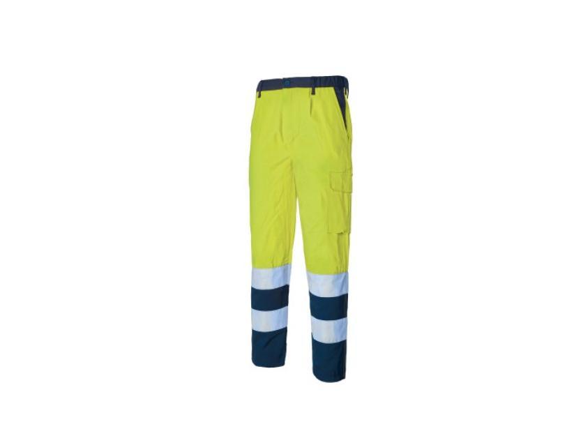 logica professional logica - pantaloni invernali alta visibilità giallo/blu fustagno tg. xl - foto 1
