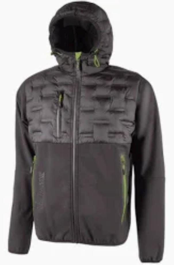 giacca tecnica antinfortunistica U Group Upower Spock black carbon con cappuccio taglia XL foto prodotto