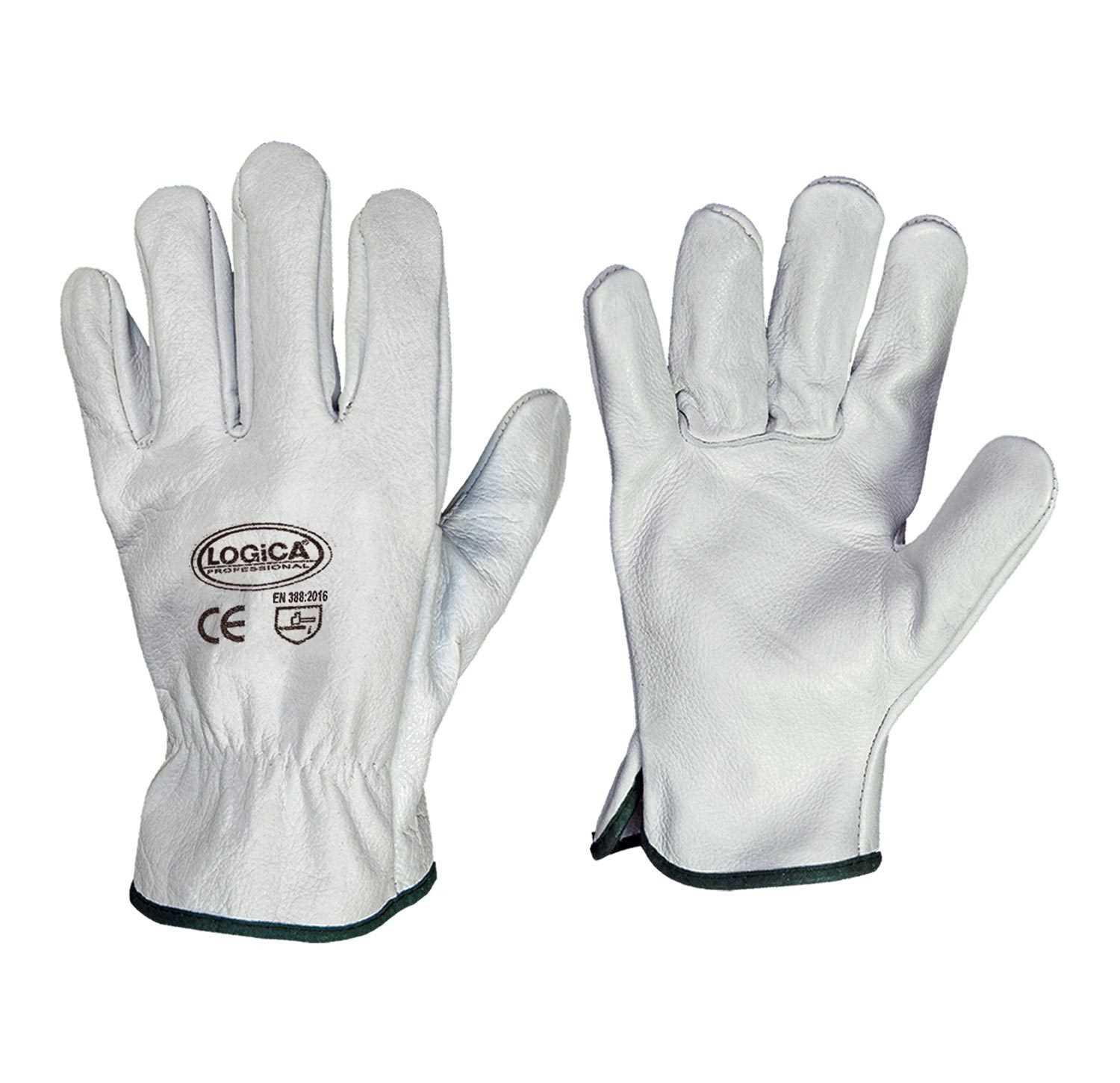 logica professional logica – 114e2s guanti in pelle pieno fiore bianchi tg. 9 - foto 1