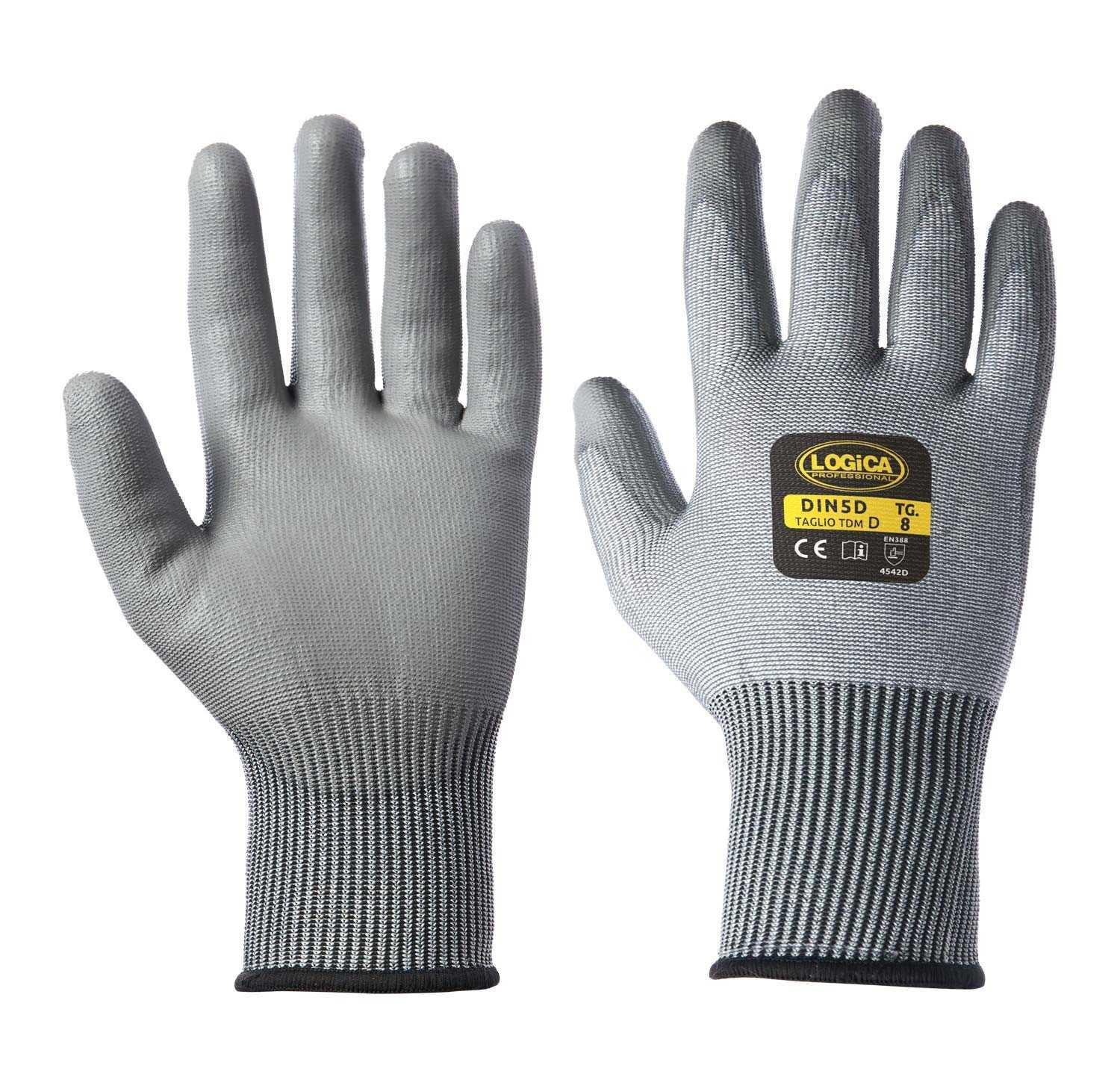 logica professional logica - din5d guanti antitaglio poliuretano grigio tg. 10 - foto 1