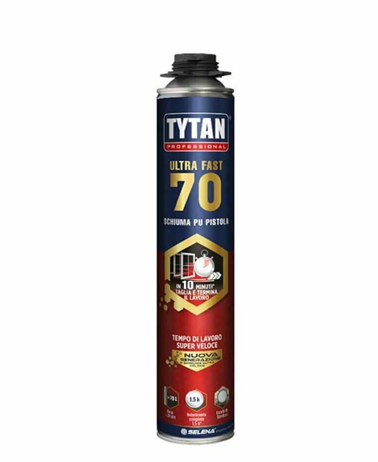 bomboletta schiuma poliuretanica rapida tytan professional ultra fast 70 870 ml per pistola edile