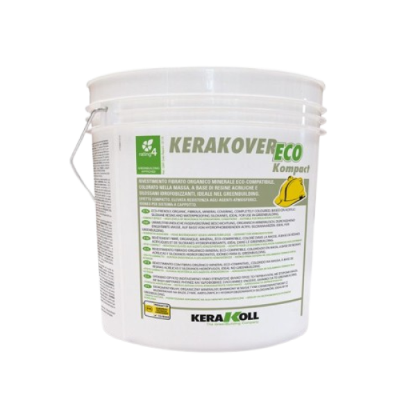 Secchio di rivestimento minerale acrilico Kerakoll KK Eco Kompact medio 24,8 kg per sistemi a cappotto