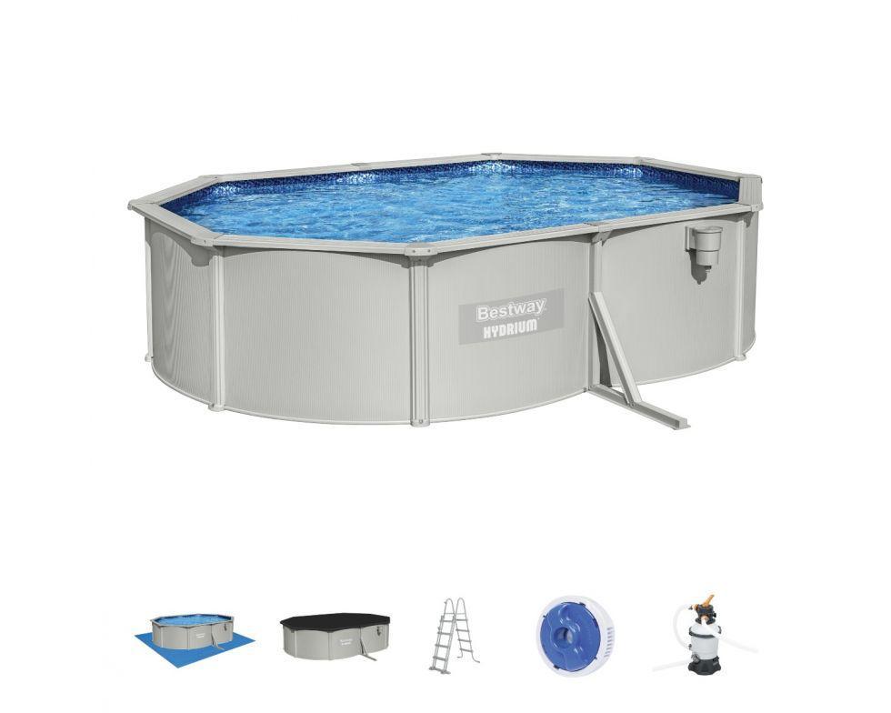 Piscina ovale fuori terra Bestway Hydrium con accessori inclusi vista completa