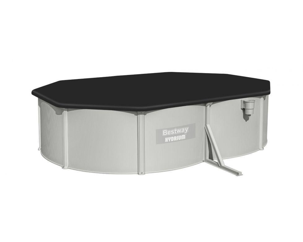 Piscina fuori terra Bestway Hydrium coperta con telo di protezione nero