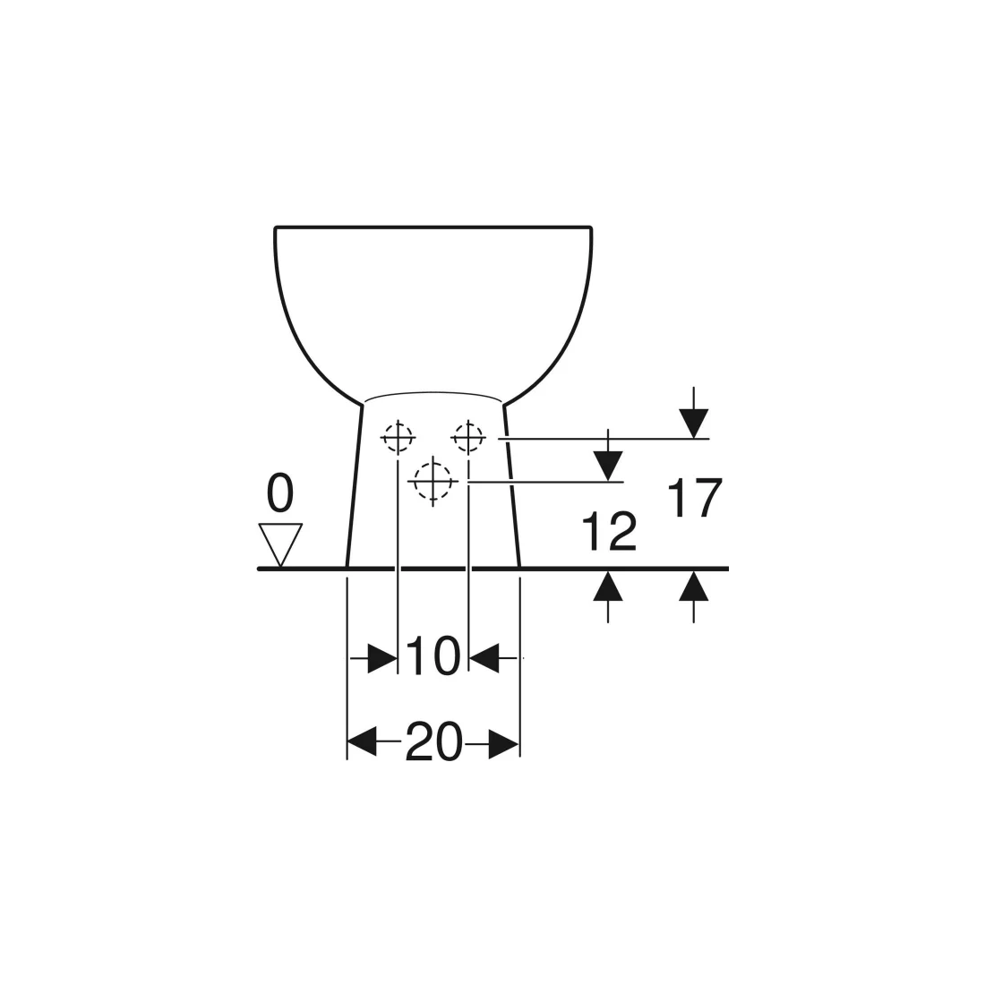 geberit geberit - bidet a pavimento bianco lucido con monoforo e troppopieno mod. colibri' - foto 3