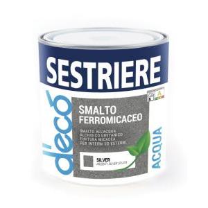 Smalto ferromicaceo allacqua 0,75l  effetto micaceo silver