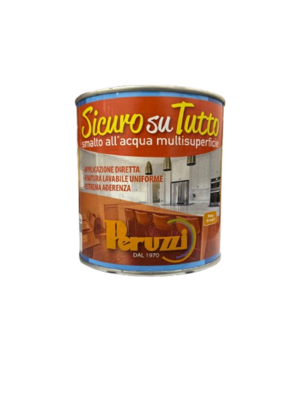 smalto allacqua multisuperficie Peruzzi Sicuro su Tutto barattolo 0.5 litri per applicazione diretta e lavabile