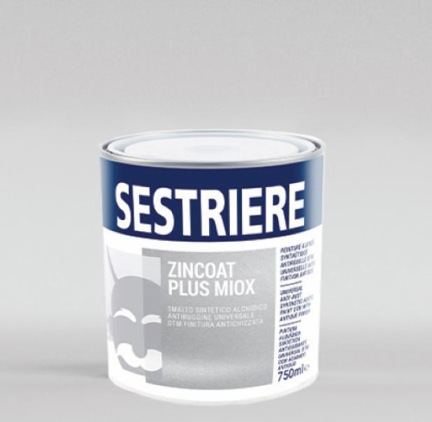 barattolo di smalto micaceo anticorrosivo per metalli Sestriere Zincoat Plus Miox 0 75L grana fine