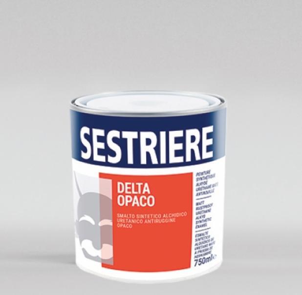 barattolo smalto sintetico antiruggine opaco Sestriere Delta versione 0.65 litri per ferro e metalli in posa frontale