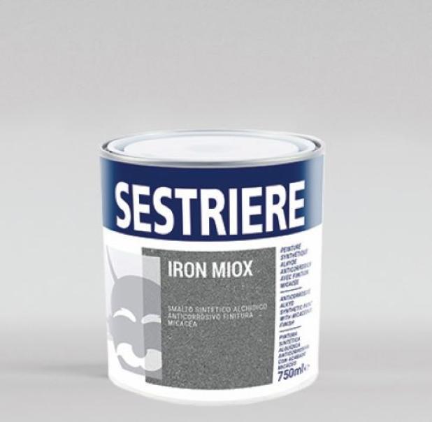 barattolo smalto sintetico micaceo anticorrosivo Sestriere Iron Miox 2 5 litri canna di fucile grana grossa