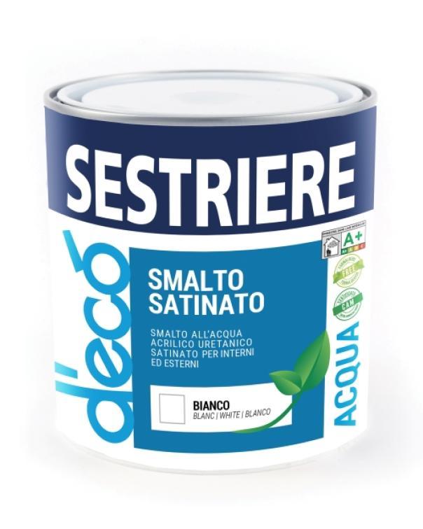 smalto satinato all acqua acrilico uretanico per interni ed esterni sestriere confezione 0 7 litri