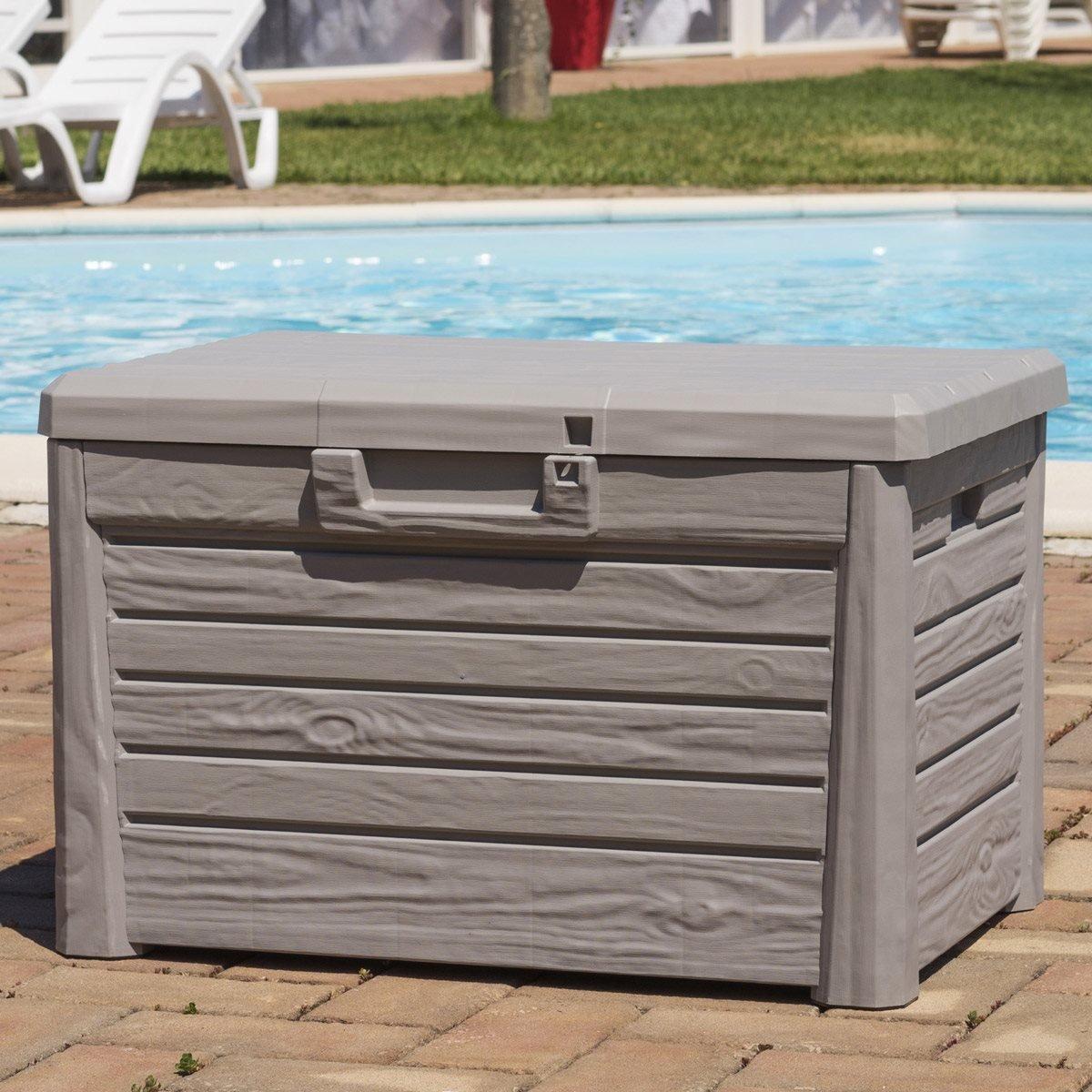 Baule Multiuso Florida finitura effetto legno colore tortora
