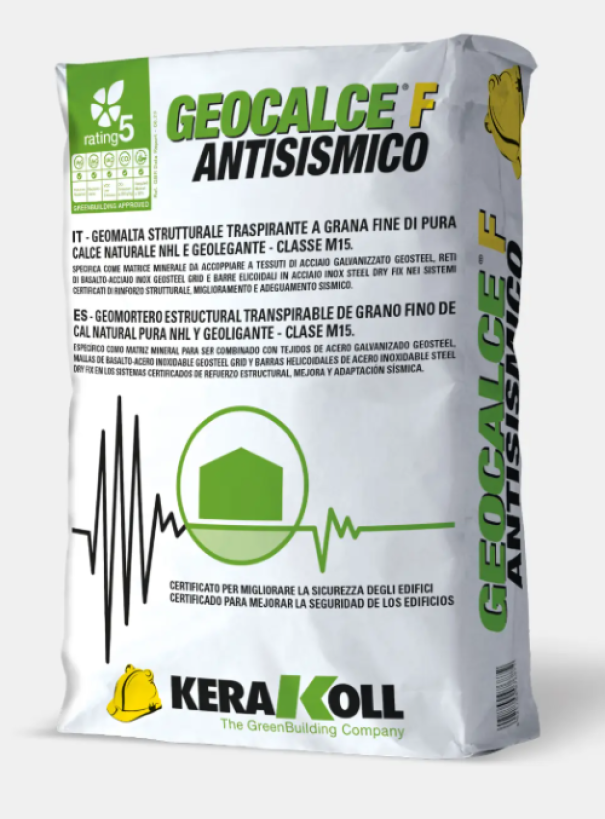 Sacco geomalta strutturale traspirante antisismica Kerakoll Geocalce F Antisismico 25 kg confezione originale