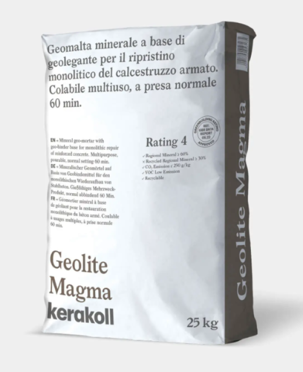 sacco di geomalta minerale achterarakoll geolite magma 25 kg per ripristino calcestruzzo armato