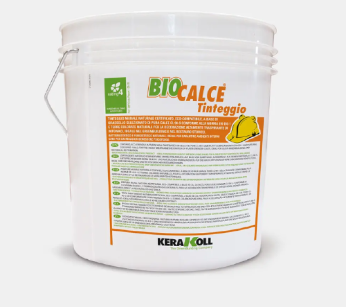Secchio di tinteggio naturale a base di grassello di calce Kerakoll Biocalce per interni ed esterni da 13.76 litri