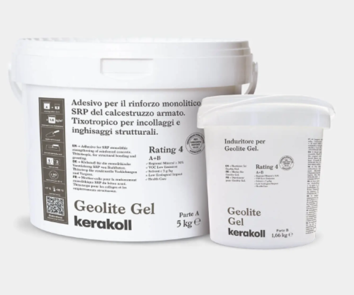 adesivo epossidico bicomponente kerakoll geolite gel confezione 8 kg per rinforzi strutturali calcestruzzo armato