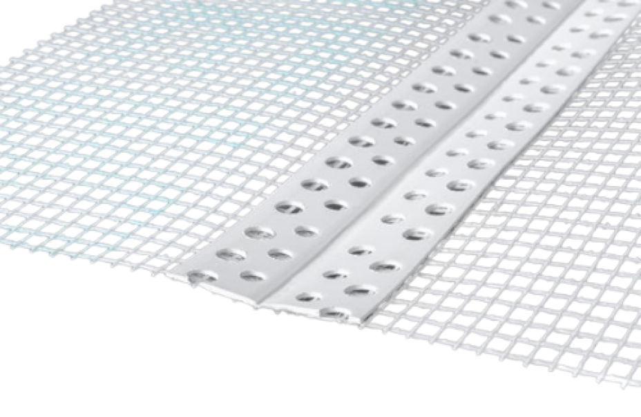 Paraspigolo in PVC con rete integrata 22x22 mm ideale per protezione angoli cartongesso