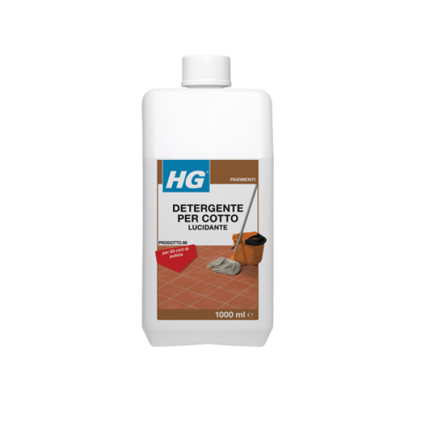 hg italia hg detergente lucidante per cotto - brillantezza e pulizia per pavimenti in terracotta da 1 lt - foto 1