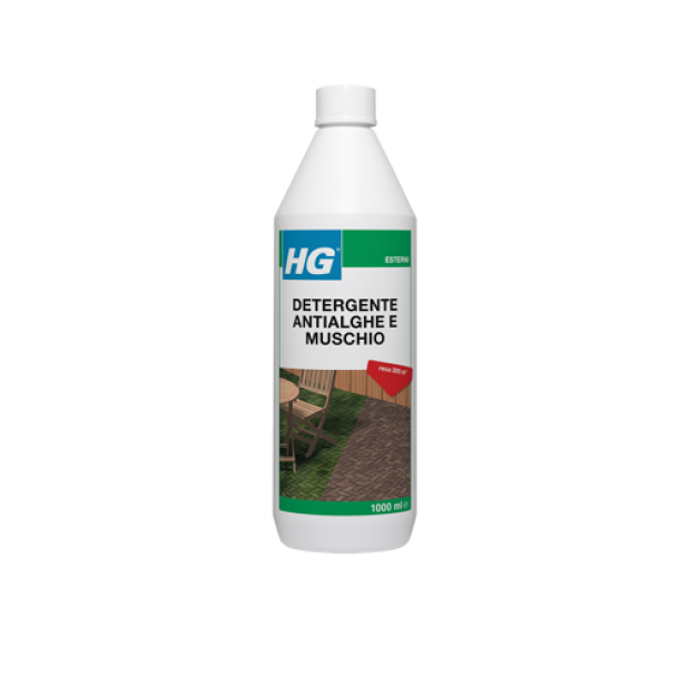 hg italia hg detergente anti-alghe e muschio - rimozione e prevenzione a lunga durata da 1 lt - foto 1