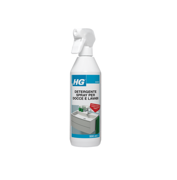 hg italia hg detergente spray per docce e lavabi - pulizia quotidiana sicura da 0.5 lt - foto 1
