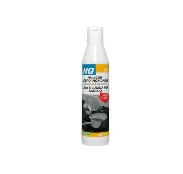 hg italia hg lava e lucida per acciaio inox – detergente lucidante multiuso da 0.25 lt - foto 1