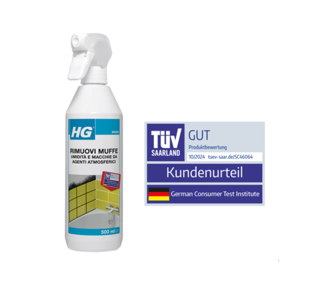 hg italia hg rimuovi muffe, umidità e macchie da agenti atmosferici da 0.5 lt - foto 1